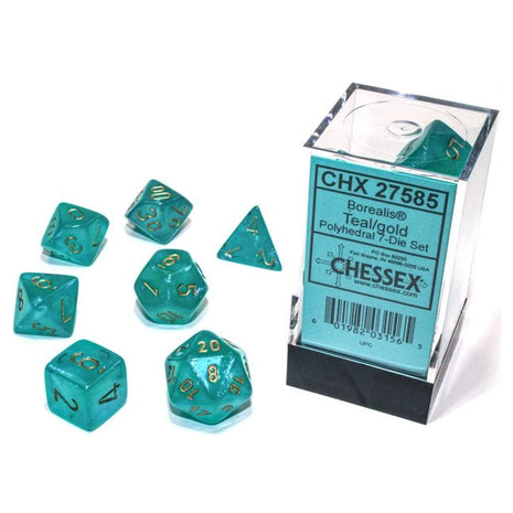 Chessex 7: Teal with Gold
