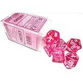 Chessex 7 - Translucent Pink with white