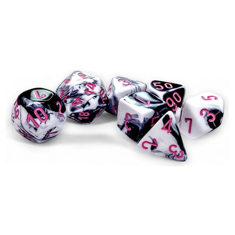 Chessex 7 - Gemini Black-White/pink