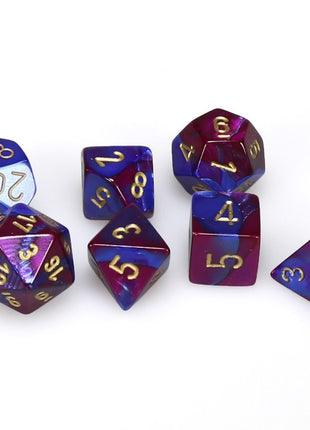 Chessex 7 - Gemini Blue and Purple with Gold