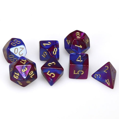 Chessex 7 - Gemini Blue and Purple with Gold